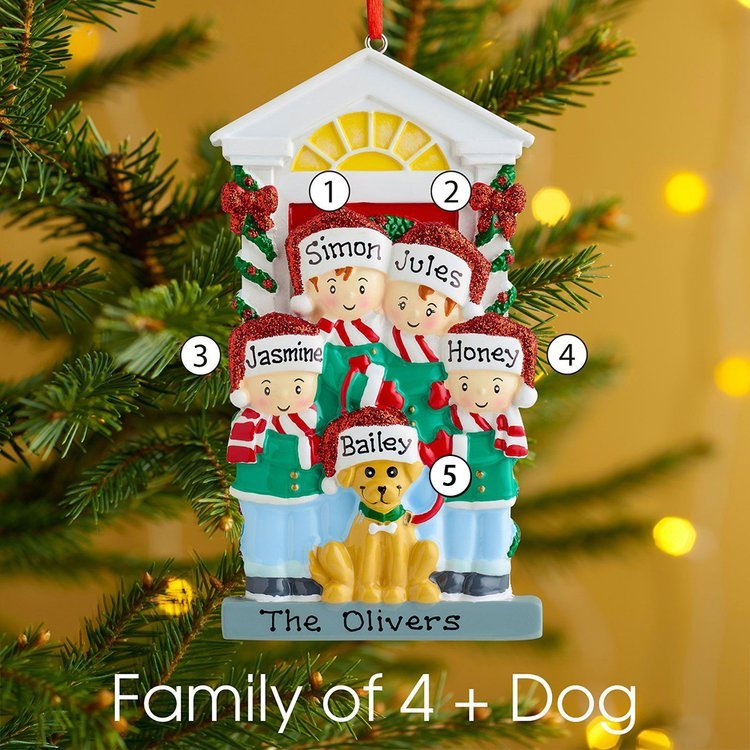 Personalized Family Christmas Ornament Custom 3 Names Hanging Ornament Gifts For Family