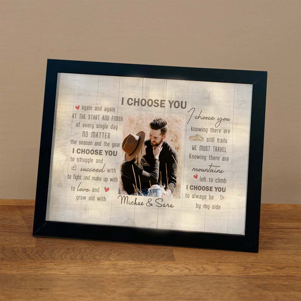 Personalized Photo Frame I Choose You LED Light Shadow Box Valentine's Day Gifts