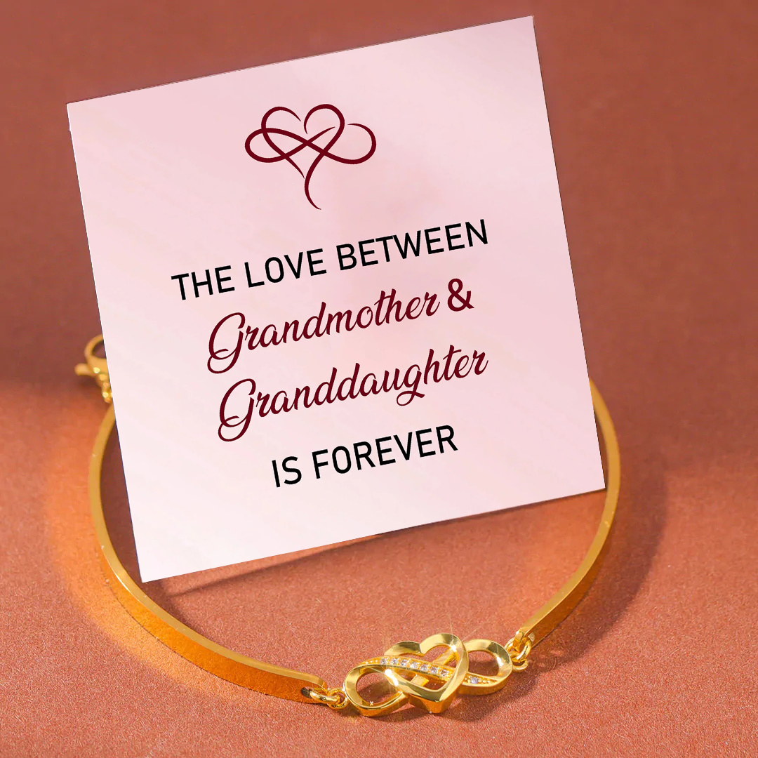 The Love Between Grandmother & Granddaughter Is Forever Infinite Heart Bangle Bracelet