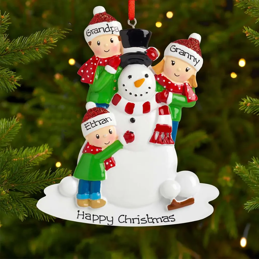 Personalized Family Christmas Ornament Custom 5 Names Hanging Ornament Gifts For Family