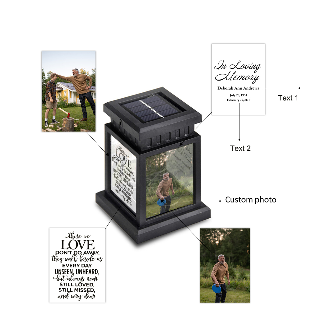 Personalized Photo Lantern Lamp Those We Love Don't Go Away Memorial Sympathy gift