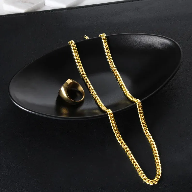 To My Boyfriend Cuban Link Chain Necklace Promise Necklace Gift Set - I Love You Forever & Always