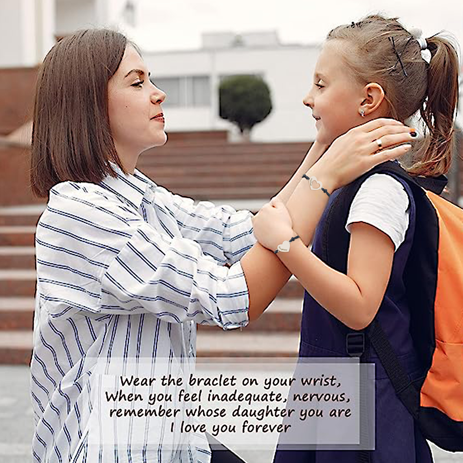  Mother and Daughter Heart Bracelet Back To School Gift Adjustable String Bracelet