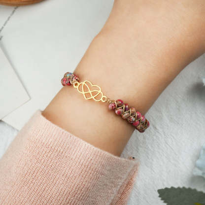 To My Daughter Infinity Heart Bracelet with Message Card Adjustable Bracelet Gift for Her - Never Forget How Much I Love You