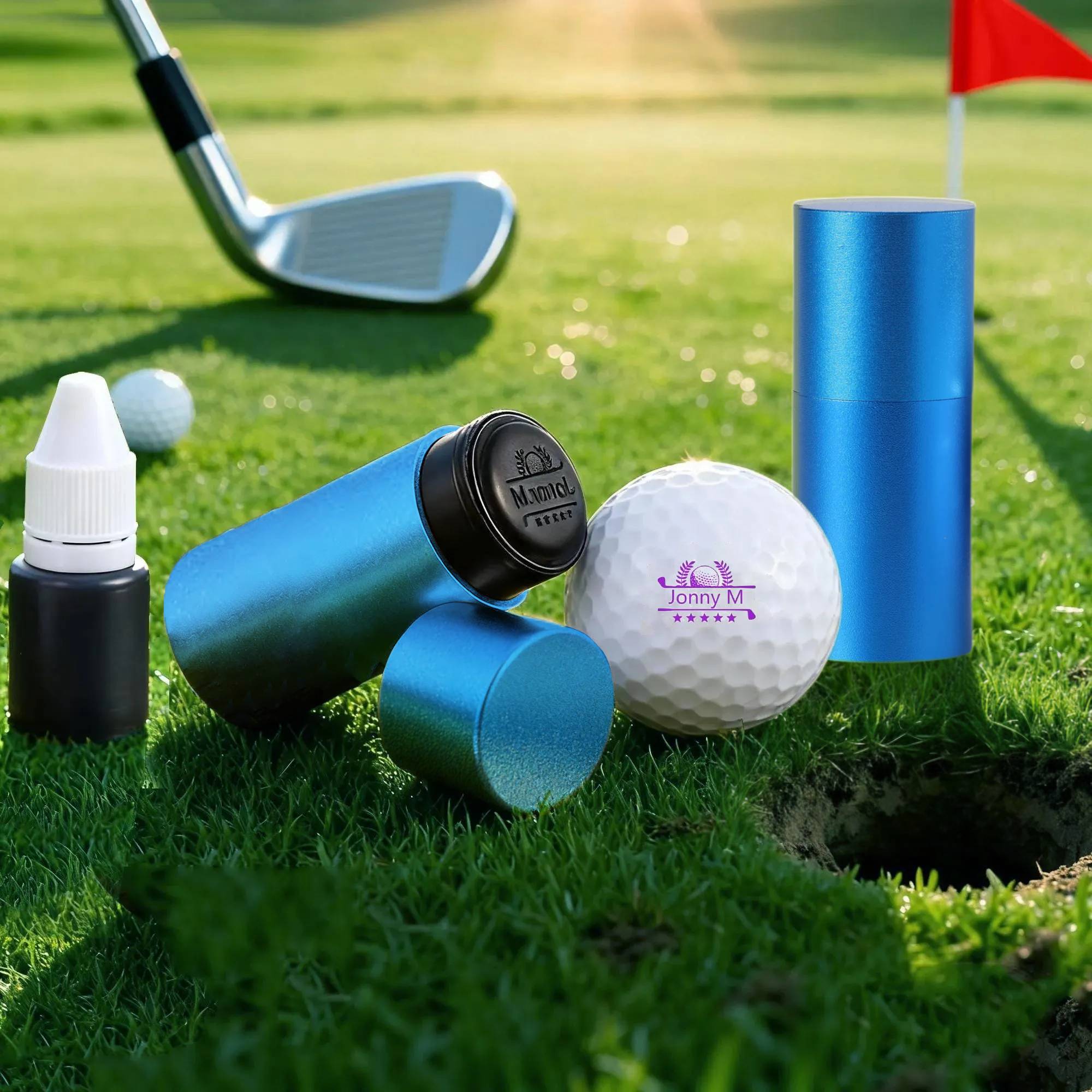 Personalized Golf Ball Stamp, Sleek Metal Case Practical Gift for Golfers
