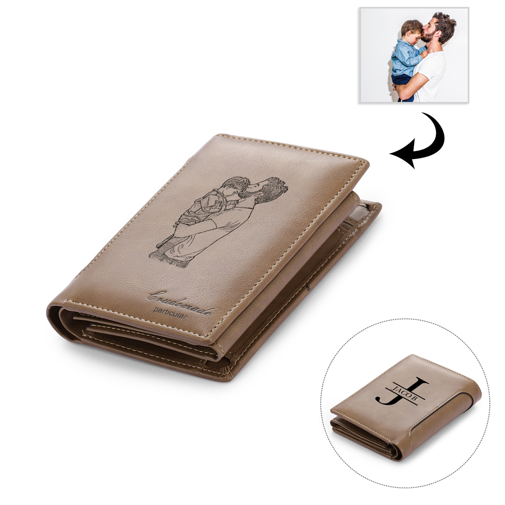 Men Photo Wallet Personalized Monogram Wallet for Him