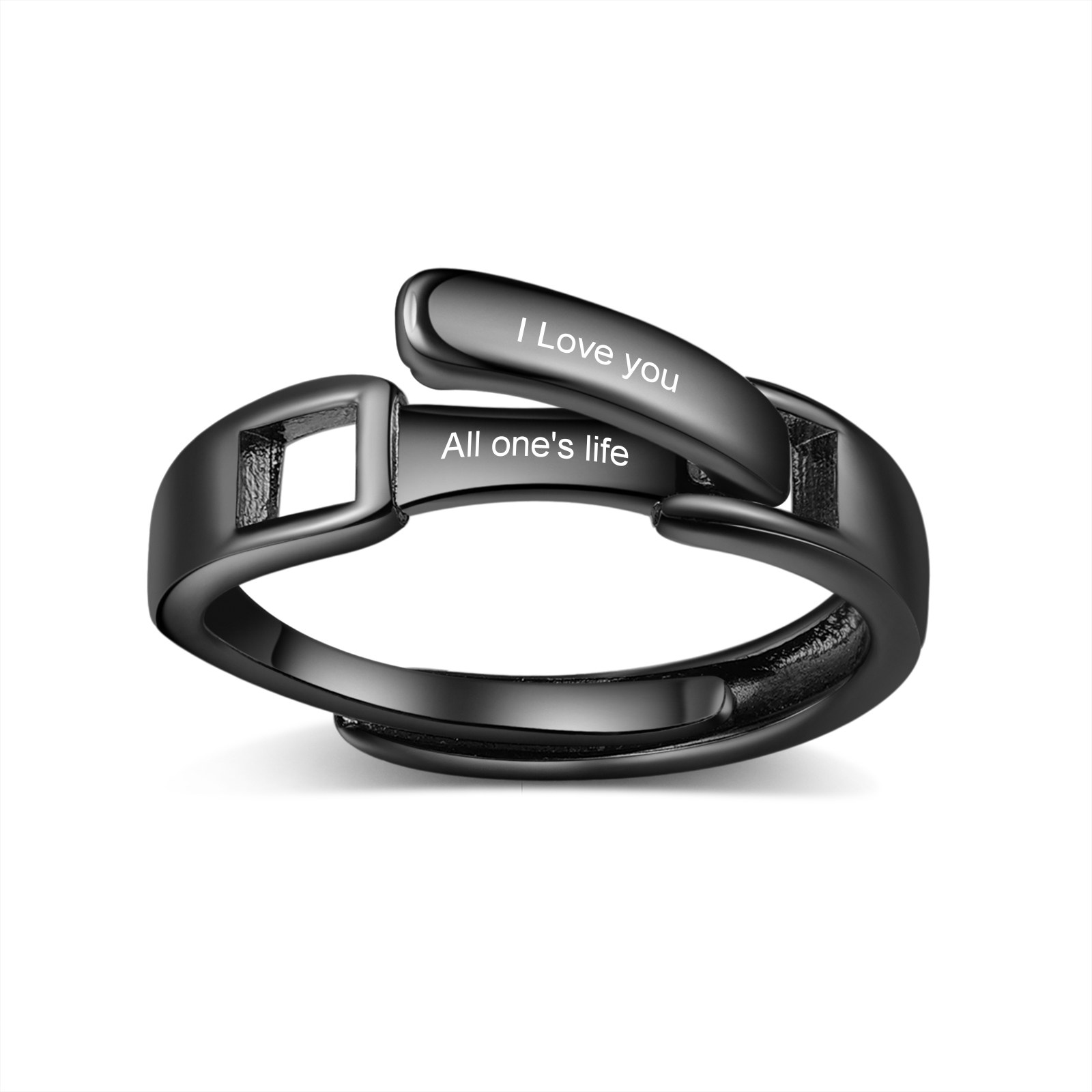 2 PCS Couple Ring Personalized Matching Rings Gift for Couple