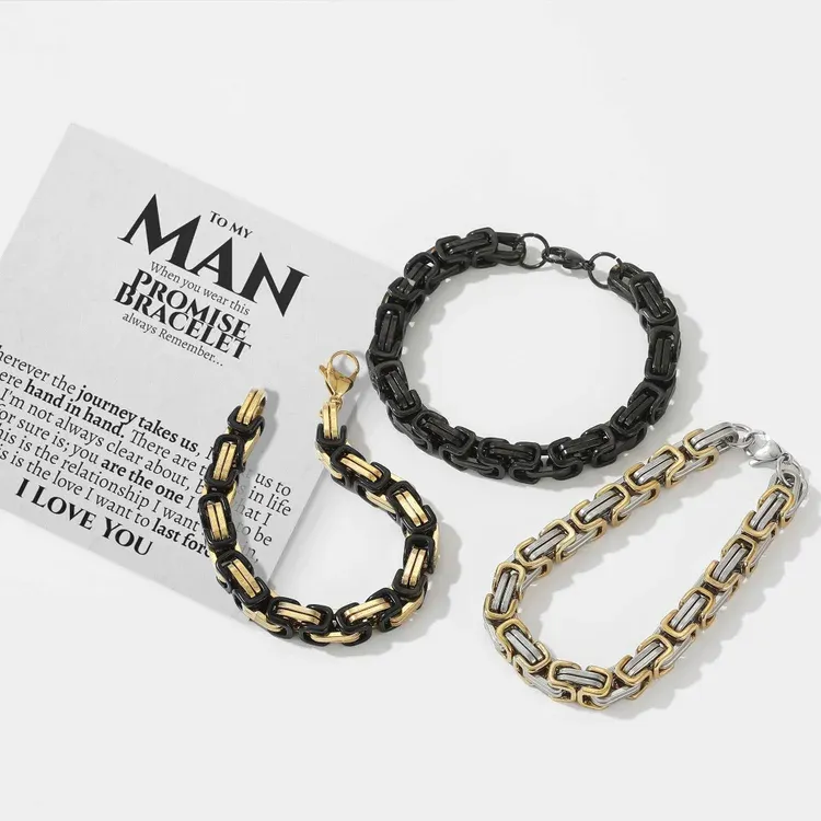 To My Man I LOVE YOU Cuban Link Promise Bracelet Stainless Steel Bracelet Romantic Gift