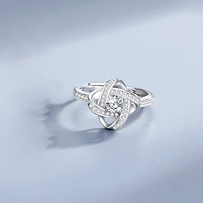 Love Knot Rings Personalized Birthstone Rings S925 Sterling Silver Birthday Gifts For Women