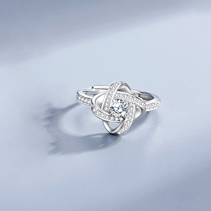 Love Knot Rings Personalized Birthstone Rings S925 Sterling Silver Birthday Gifts For Women