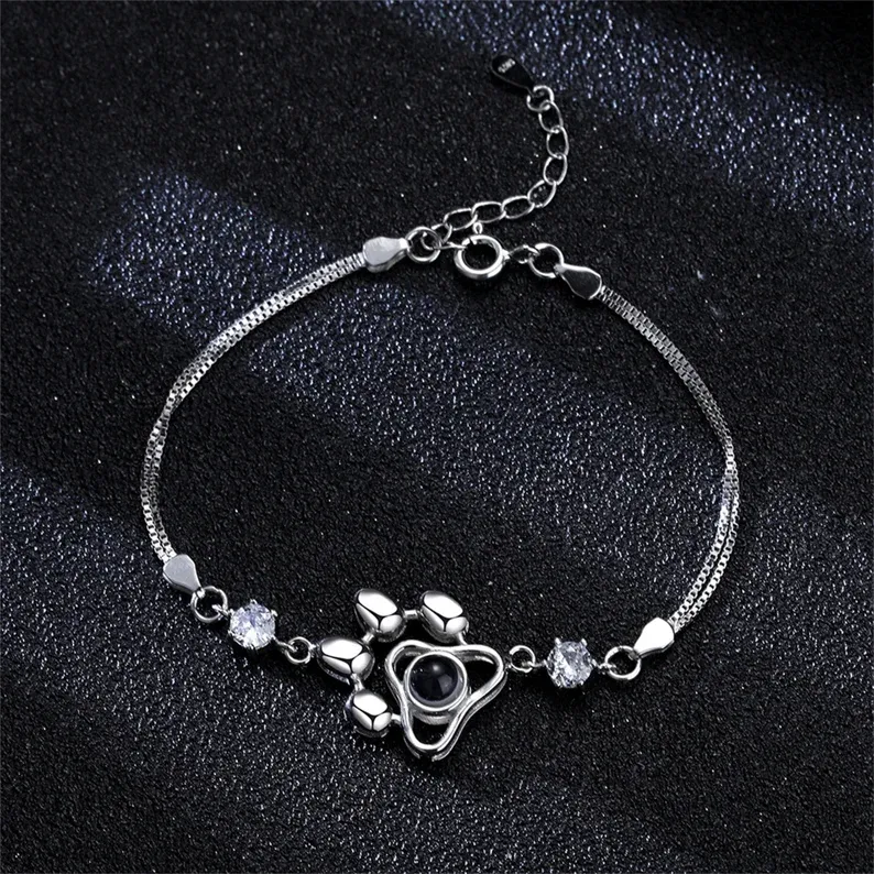Paw Projection Bracelet Personalized Photo Bracelet Creative Gift for Her