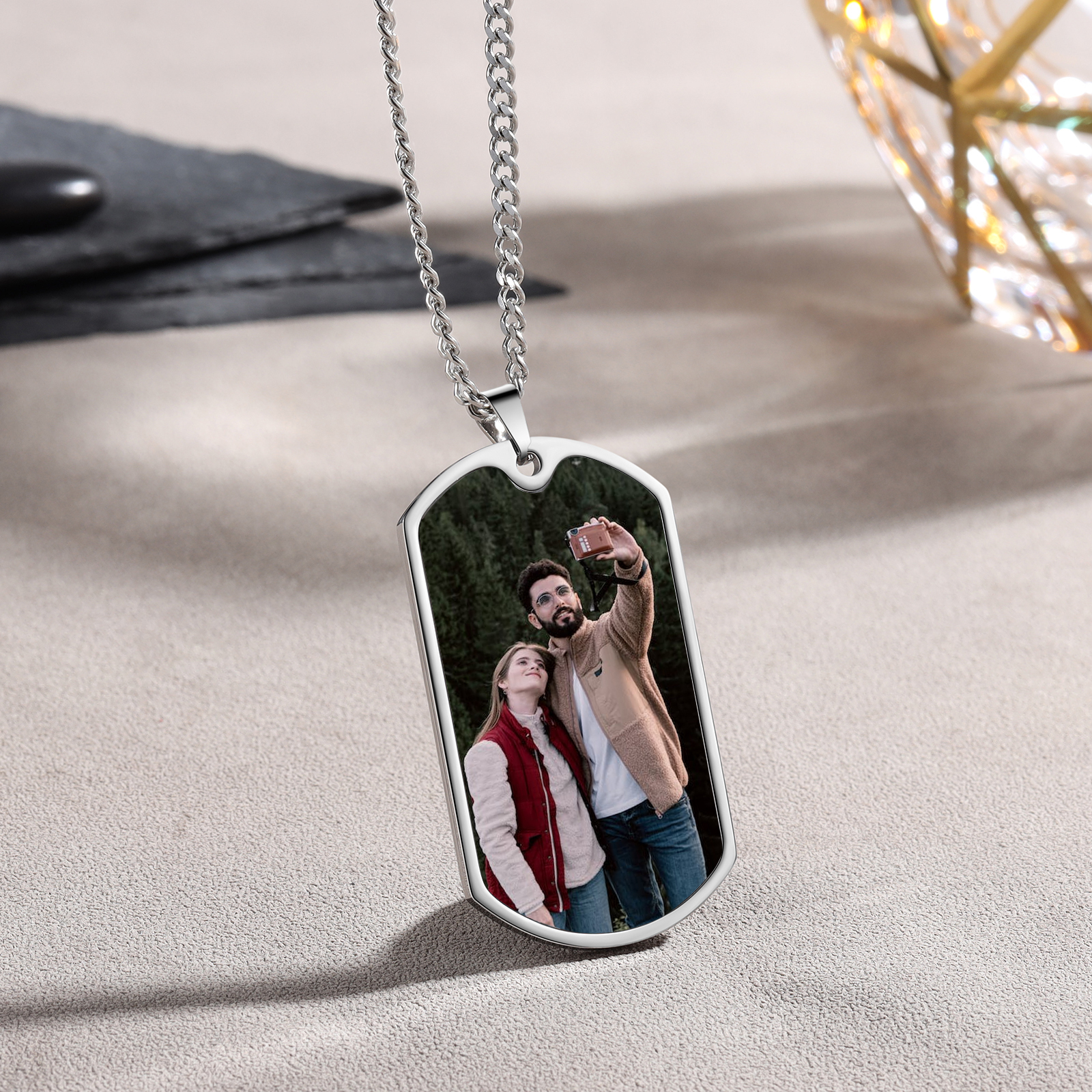 Funny Personalized Photo Keychain "I Love F❤cking You and I F❤cking Love You" Key Ring Gift for Couple