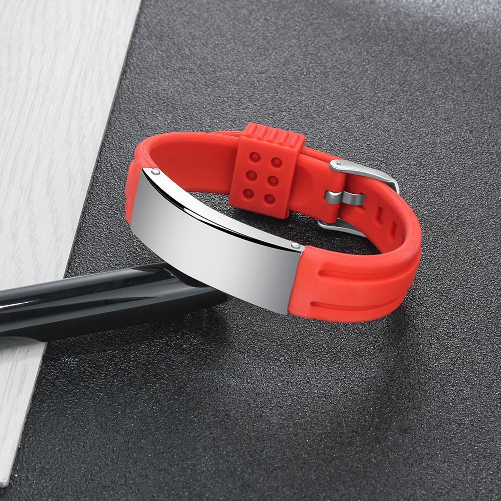 Engraved Medical Alert Bracelet Adjustable Silicone Waterproof Bracelet Women Men Personalized Emergency ID Wristband Multii Color
