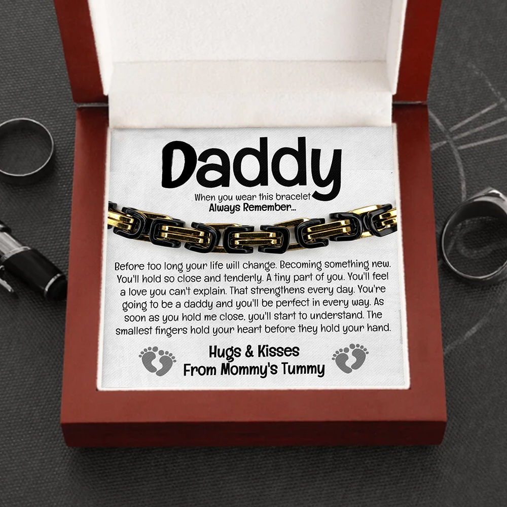 New Daddy Gifts Cuban Link Bracelet Stainless Steel Bracelet Sentimental Gifts First Father's Day