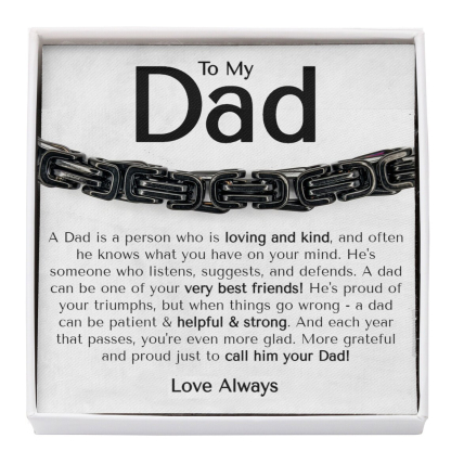 To My Dad Love Always Cuban Link Bracelet Stainless Steel Bracelet Father's Day Gifts