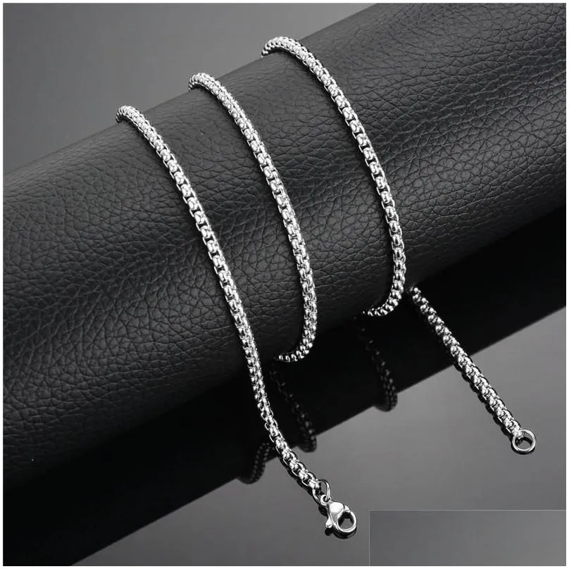 Box Chain Necklace for Men Women 23.6 Inch