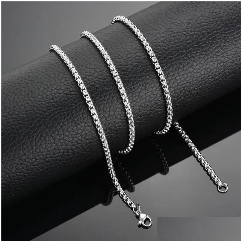 Box Chain Necklace for Men Women 23.6 Inch