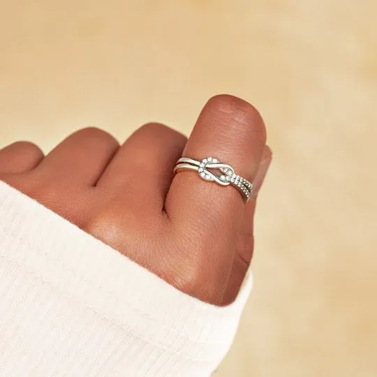For Love-S925 Infinity Love Knot Promise Ring "a knot that is not quite yet"