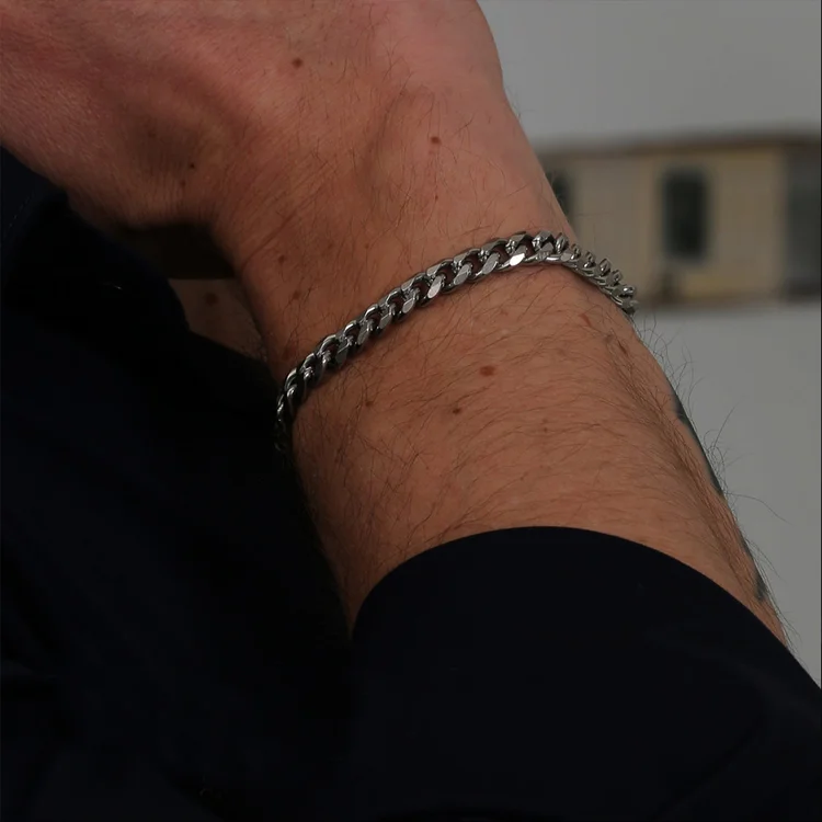 To My Father Cuban Chain Bracelet Stainless Steel Bracelet Set