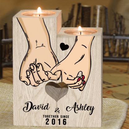 Personalized Couple Gift Set Pinky Promise Couple Candle Holder Heart 