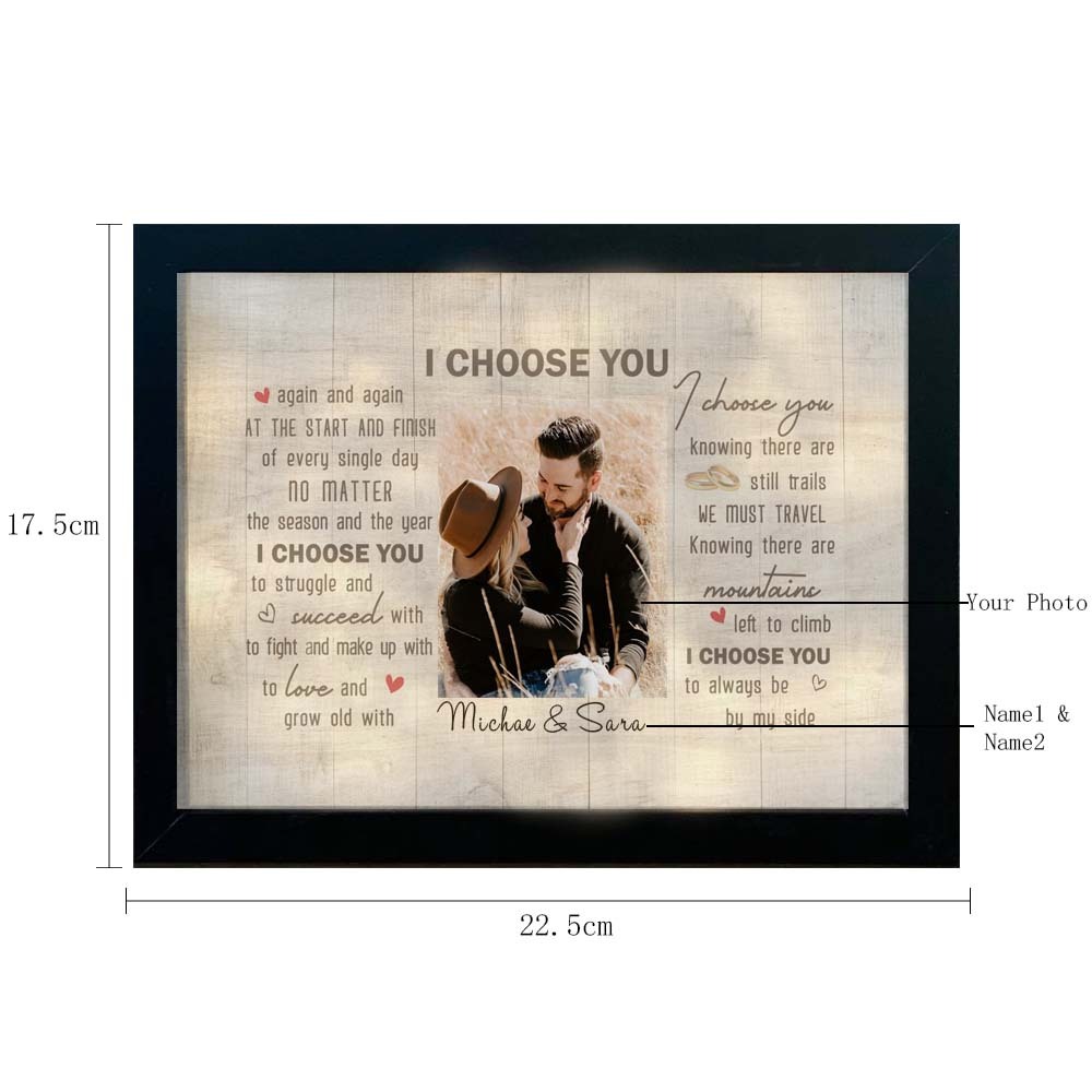 Personalized Photo Frame I Choose You LED Light Shadow Box Valentine's Day Gifts