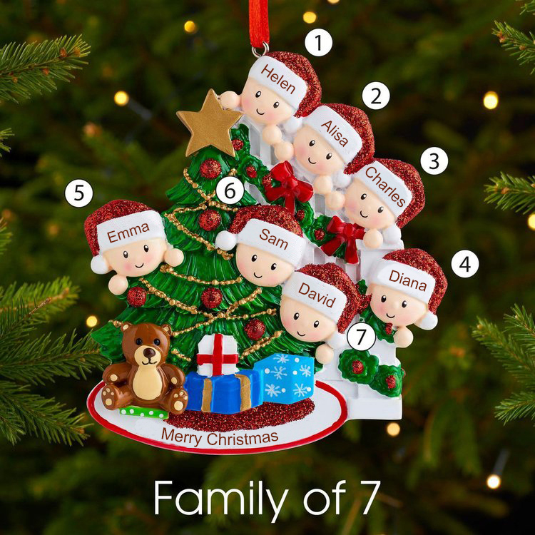 Personalized Family Christmas Ornament Custom 2 Names Hanging Ornament Gifts For Family