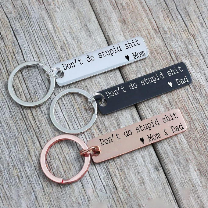 Don't Do Stupid Funny Keychain Drivers Gift for Teenagers