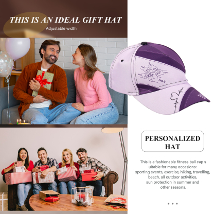 Personalized Fist Bump Classical Baseball Cap Custom 5 Names & 1 Text Snapback Adjustable Gift for Dad/Grandpa/Husband