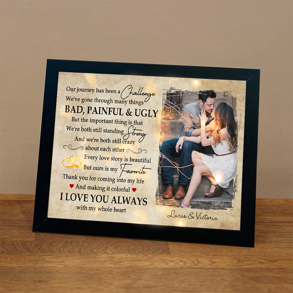 Our Story Is My Favorite Photo Frame Personalized LED Light Shadow Box Couple Gifts
