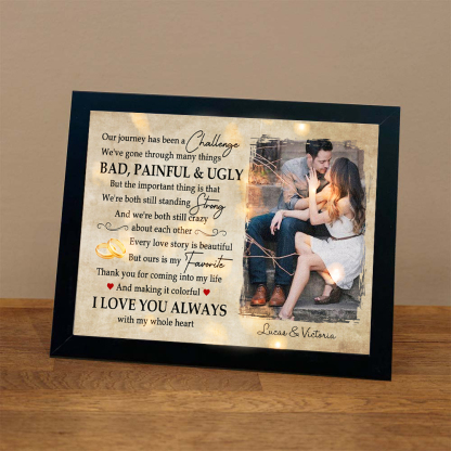 Our Story Is My Favorite Photo Frame Personalized LED Light Shadow Box Couple Gifts