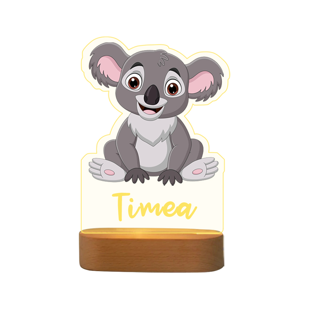 Personalized Koala Night Light Custom Name LED Lamp for Kid