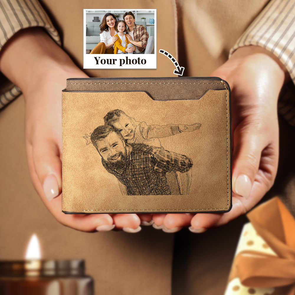 Father's Gifts | Mens Wallet | Personalised Wallet | Photo Wallet With Engraving