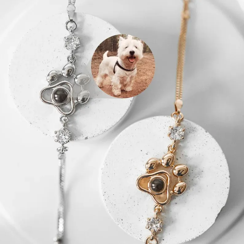 Paw Projection Bracelet Personalized Photo Bracelet Creative Gift for Her