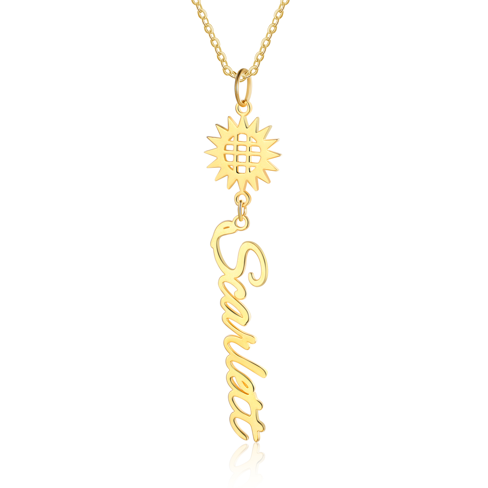 Personalized Sunflower Name Necklace Gifts for Her