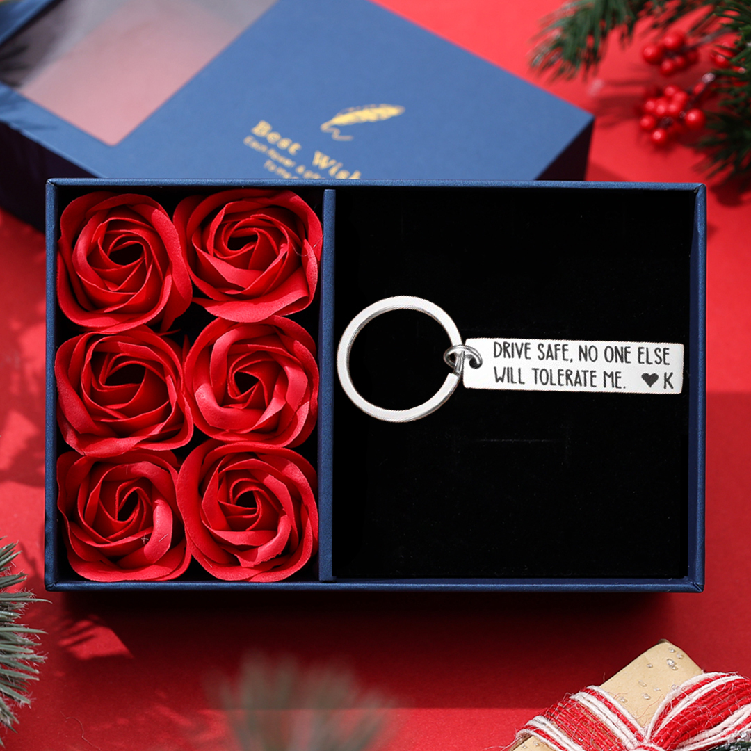 Drive Safe Funny Keychain Custom Initial No One Else Will Tolerate Me Keyring