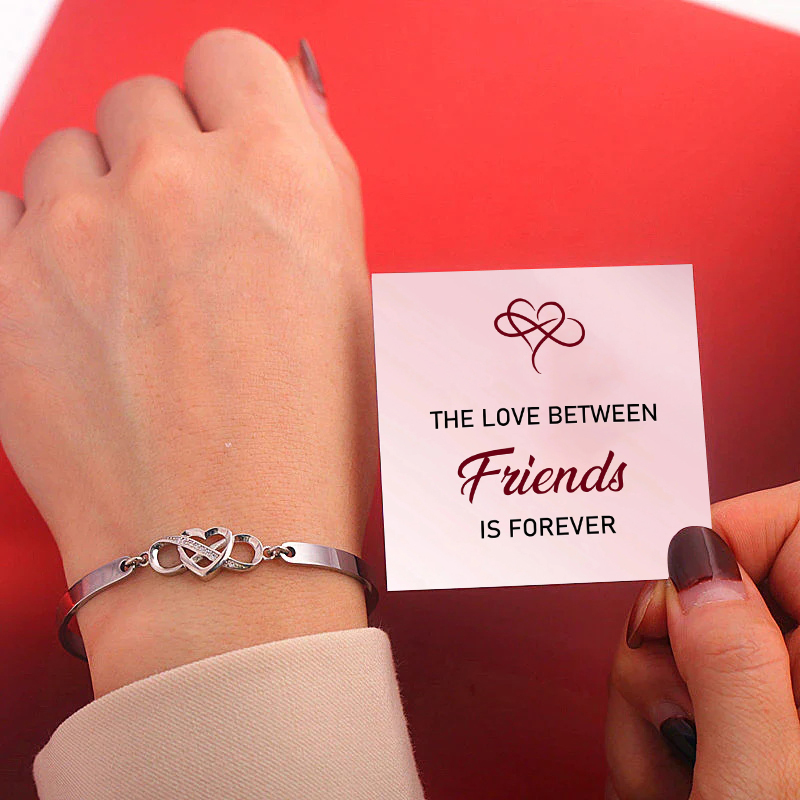 The Love Between Friends Is Forever Infinite Heart Bangle Bracelet