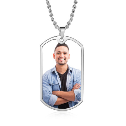 O'Fishally The Best Dad Necklace Custom Photo Dog Tag Necklace with 1 Fishing Hook