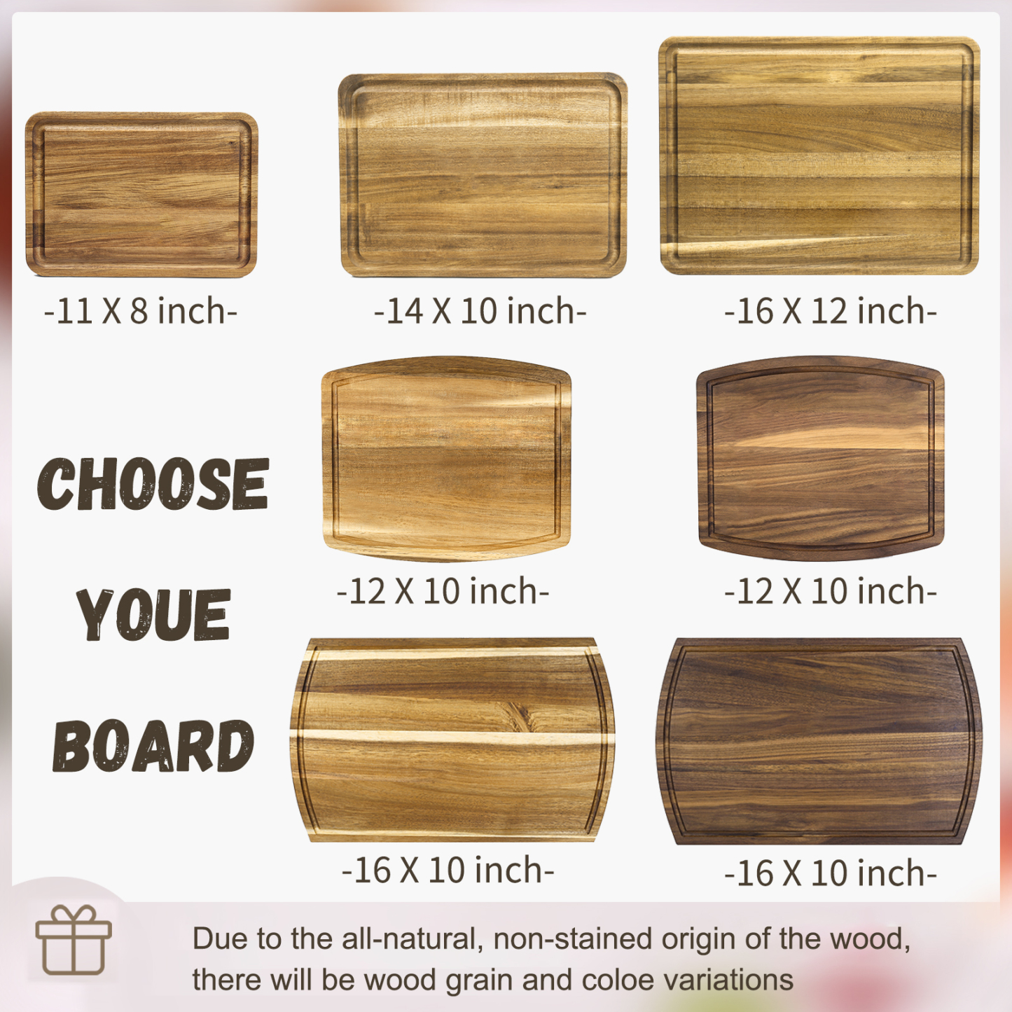 Wooden Cutting Board with Stand Personalised 1 Photo & 2 Names Gifts for Couple | Jessemade