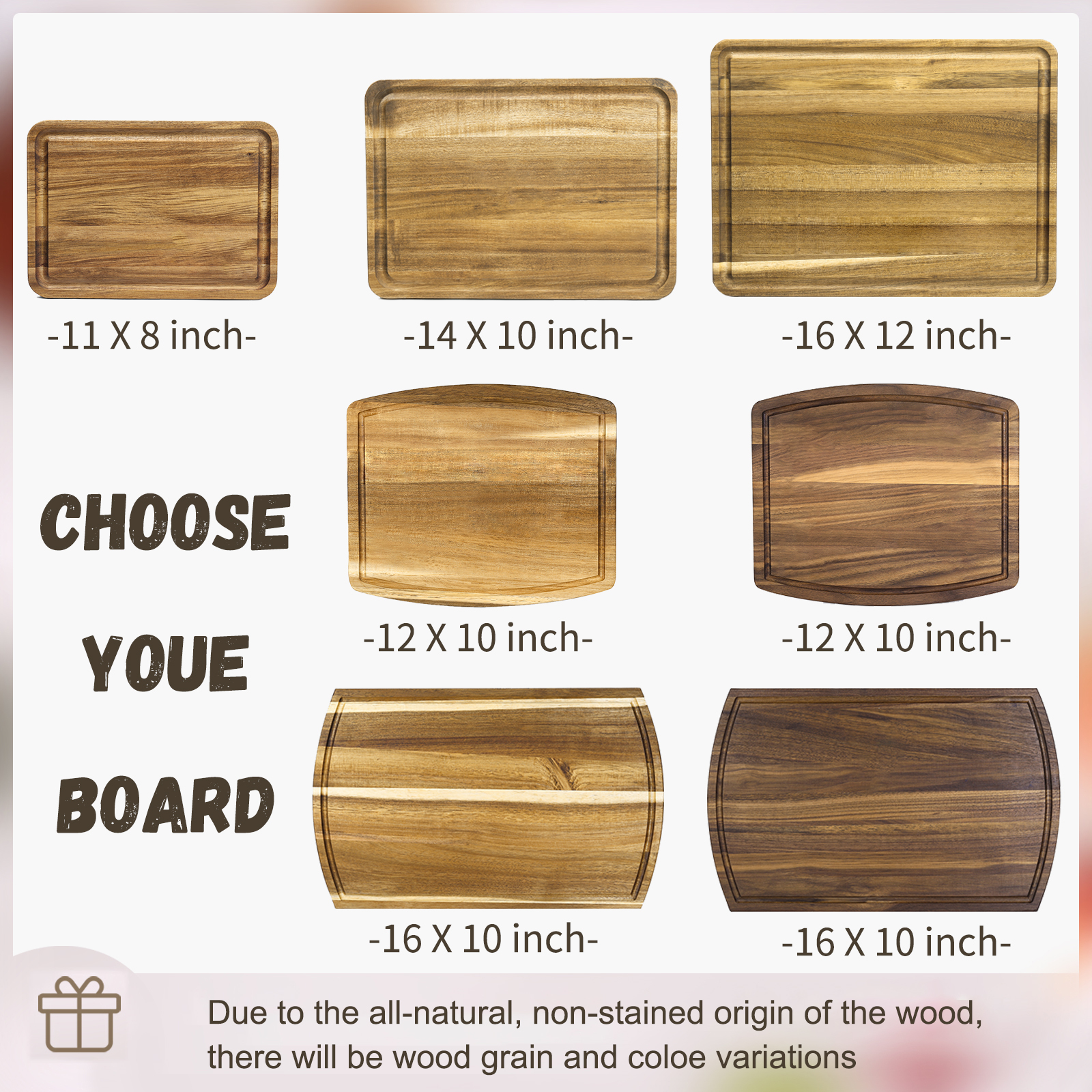 Wooden Cutting Board with Stand Personalised 1 Photo & 2 Names Gifts for Couple | Jessemade