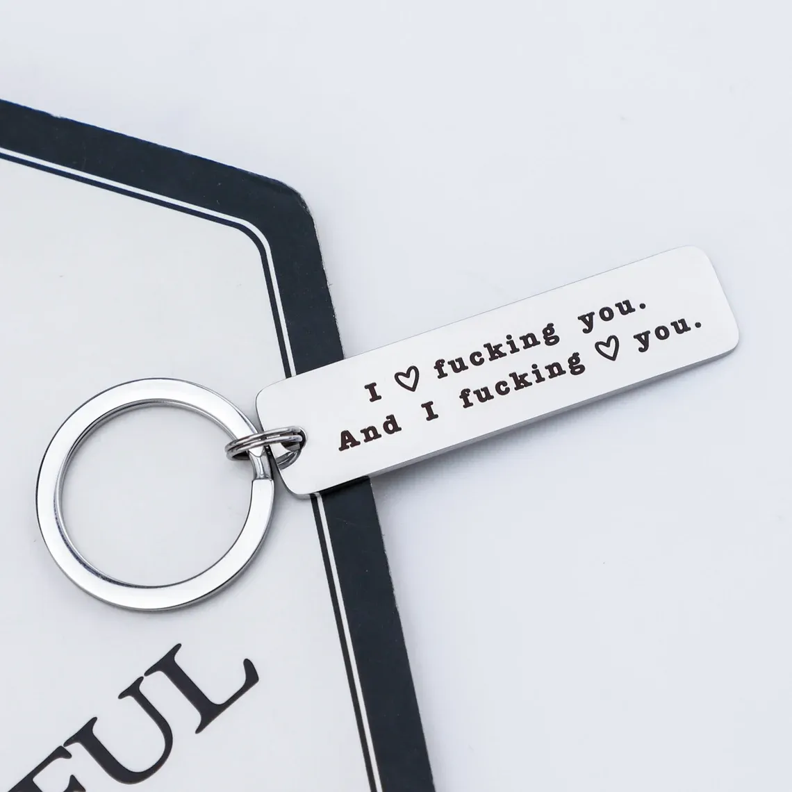 Funny Couple Keychain I Love F❤cking You and I F❤cking Love You Key Ring for Couple