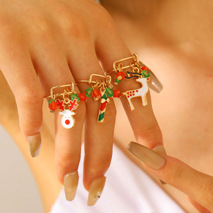 Christmas Charm Rings Festive Gift for Family Members