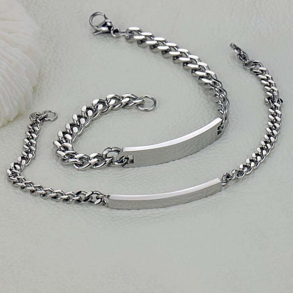 Personalized Cuban Chain Couple Bracelets Custom Names Matching Bracelet Lover Gifts