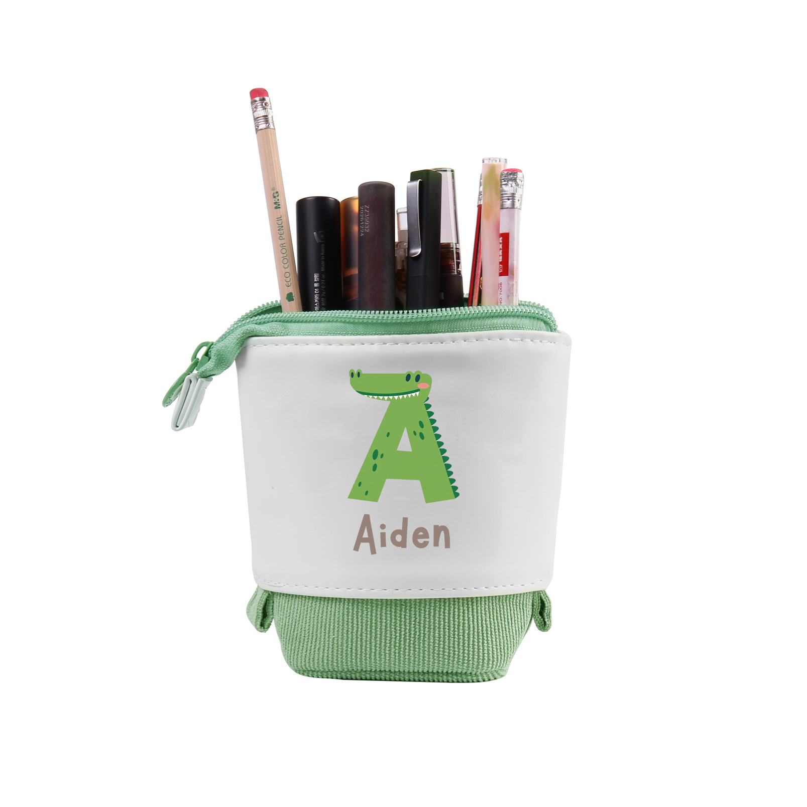 Personalized Pencil Case Custom Name & Letter Animals Pen Pouch Back To School Gift for Kids