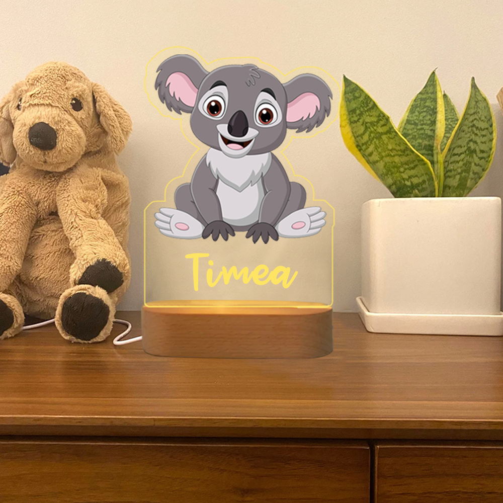 Personalized Koala Night Light Custom Name LED Lamp for Kid