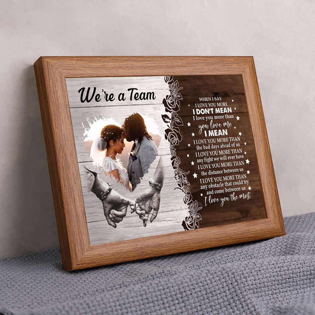 We're A Team Photo Frame for Couple Personalized LED Light Shadow Box