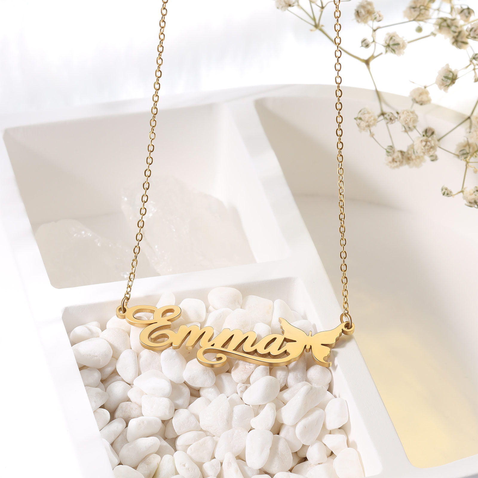 Butterfly Name Necklace Personalized One Name Necklaces Gift for Children