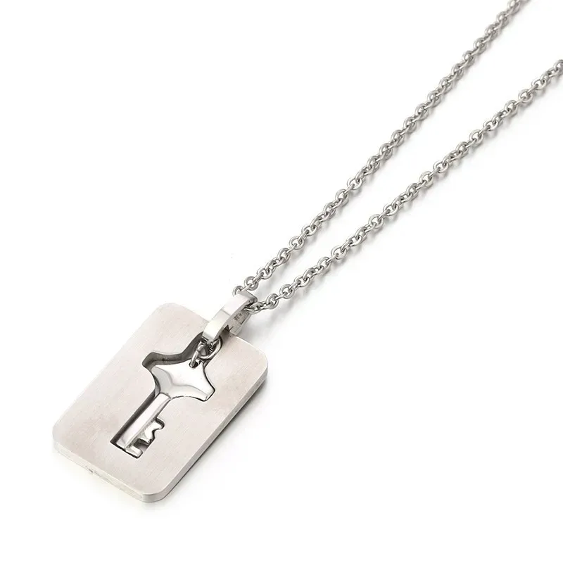 Key to My Heart Couple Key Necklace and Love Lock Bracelet Set