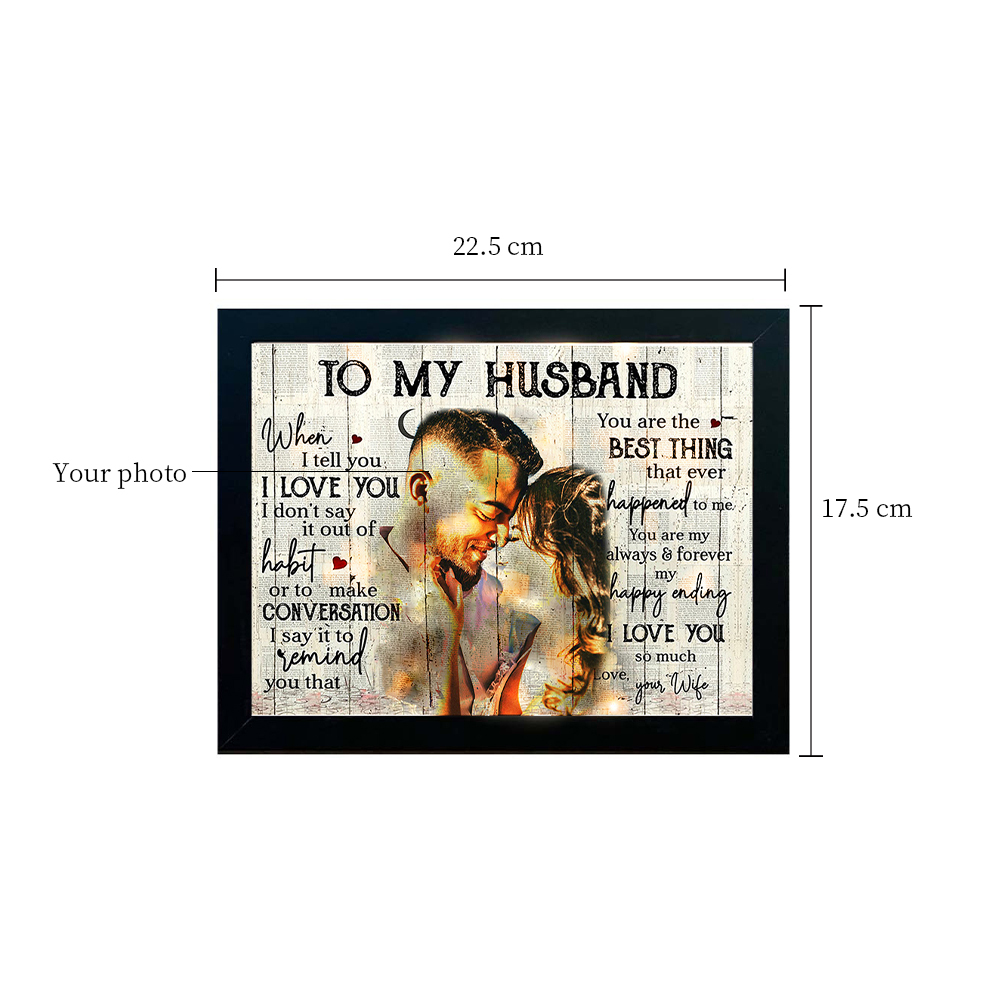 To My Husband Photo Frame Personalized LED Light Shadow Box