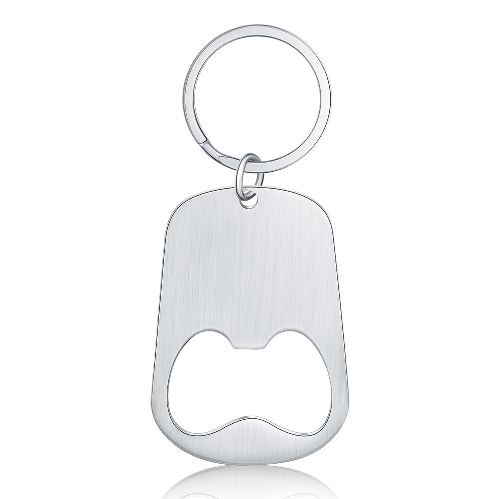 Custom Photo Keychain Personalized Bottle Opener Photo Engraved Gift for Father
