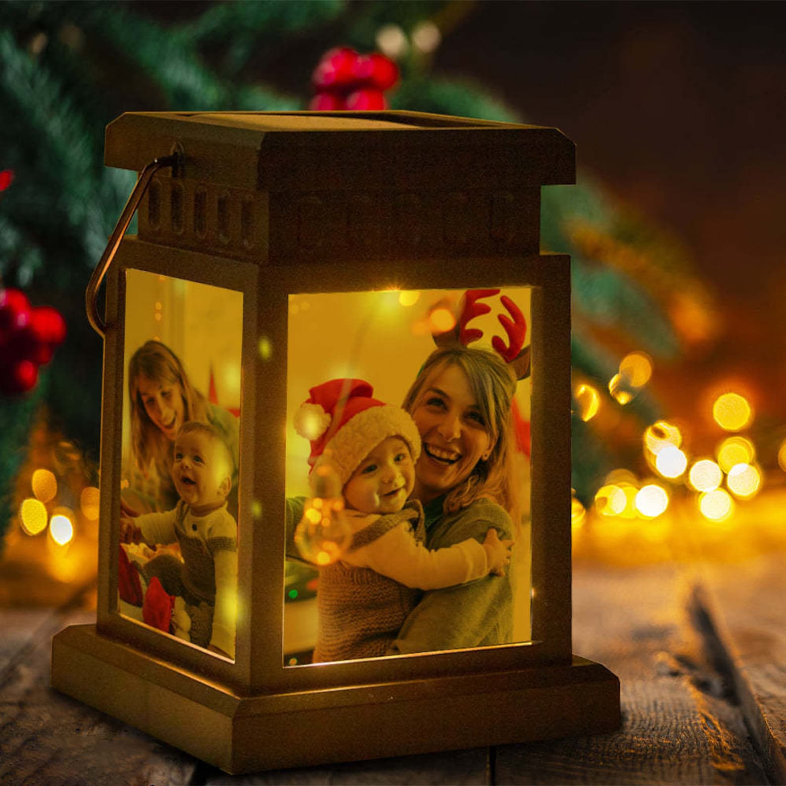 Personalized 4 Photos Lantern Lamp Memory Lantern Gifts for Family
